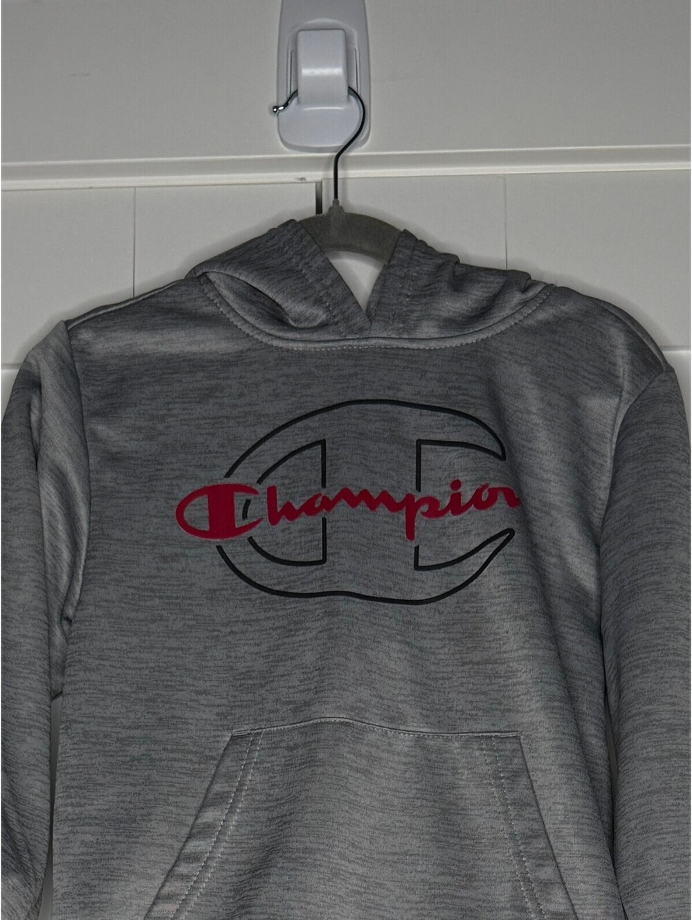 Champion Boy's Gray Logo Pullover Hoodie Size 6/7